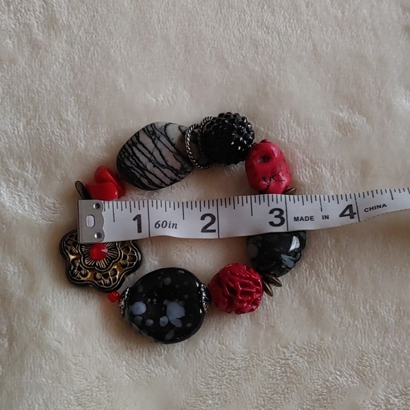 Vintage Treska Beaded Chunky Stretch Braclet - Picture 3 of 4